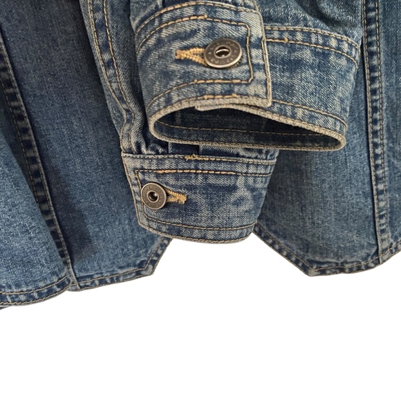 Vintage 90’s Liz Claiborne Jeans Cropped Denim Jean Jacket Size Medium Petite - Picture 7 of 11
